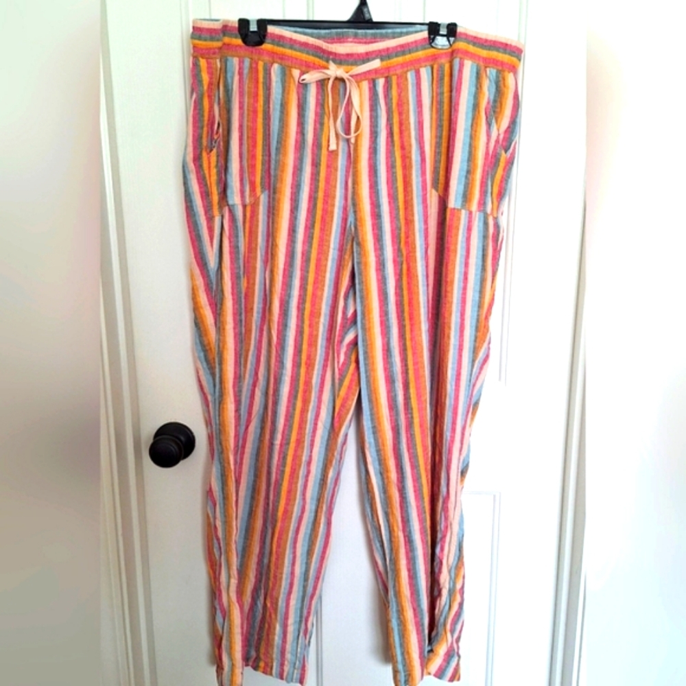 Cato (22/24) Linen Striped Pants